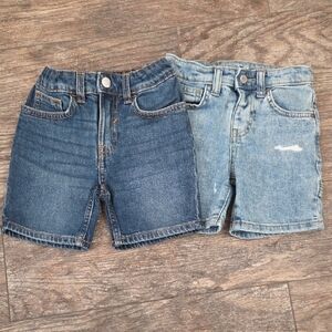 Kids Denim Shorts Set - Dark Blue and Light Blue